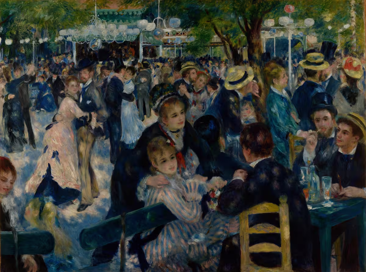 奥赛博物馆 (Musée d’Orsay) 收藏的奥古斯特·雷诺阿 (Pierre-Auguste Renoir) 的《煎饼磨坊的舞会》 (Bal du moulin de la Galette)