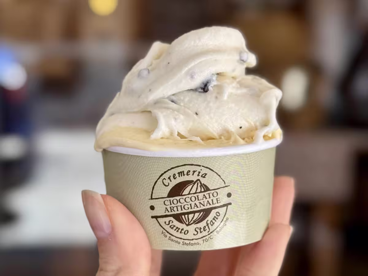 博洛尼亚 Cremeria Santo Stefano 店内盛放在小杯中的手工意式冰淇淋
