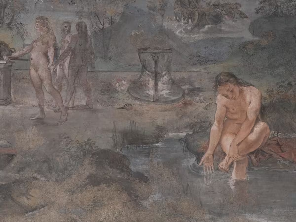 卡拉奇兄弟在博洛尼亚法瓦宫中的湿壁画《在夜色中施法的美狄亚》。