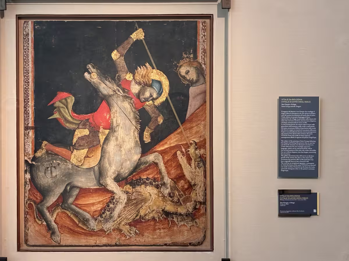维塔莱·达·博洛尼亚 (Vitale da Bologna) 的《圣乔治与恶龙》 (Saint George and the Dragon)。