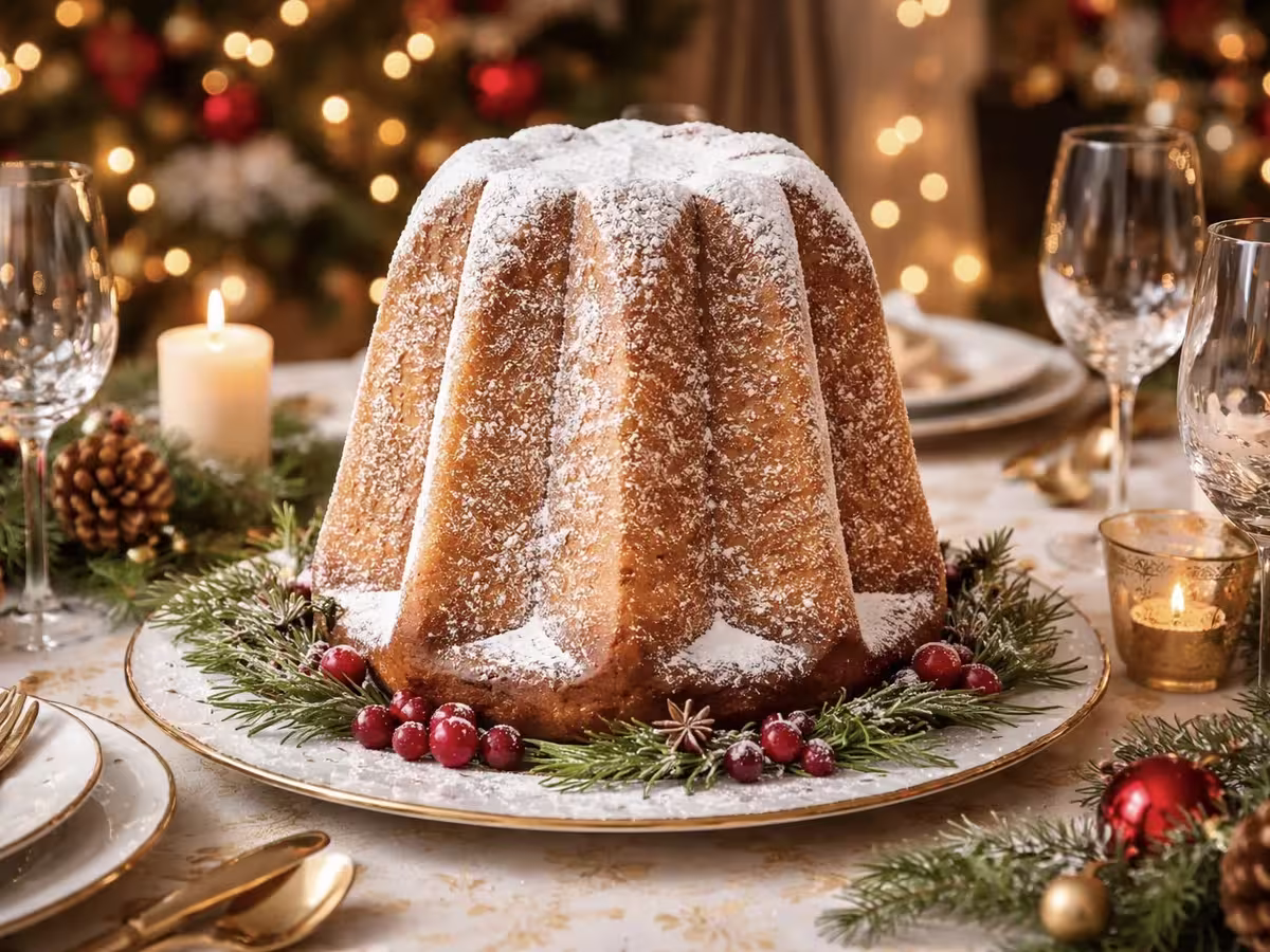 八角星形的维罗纳黄金面包 (Pandoro di Verona) 是意大利最著名的圣诞节传统甜点之一。