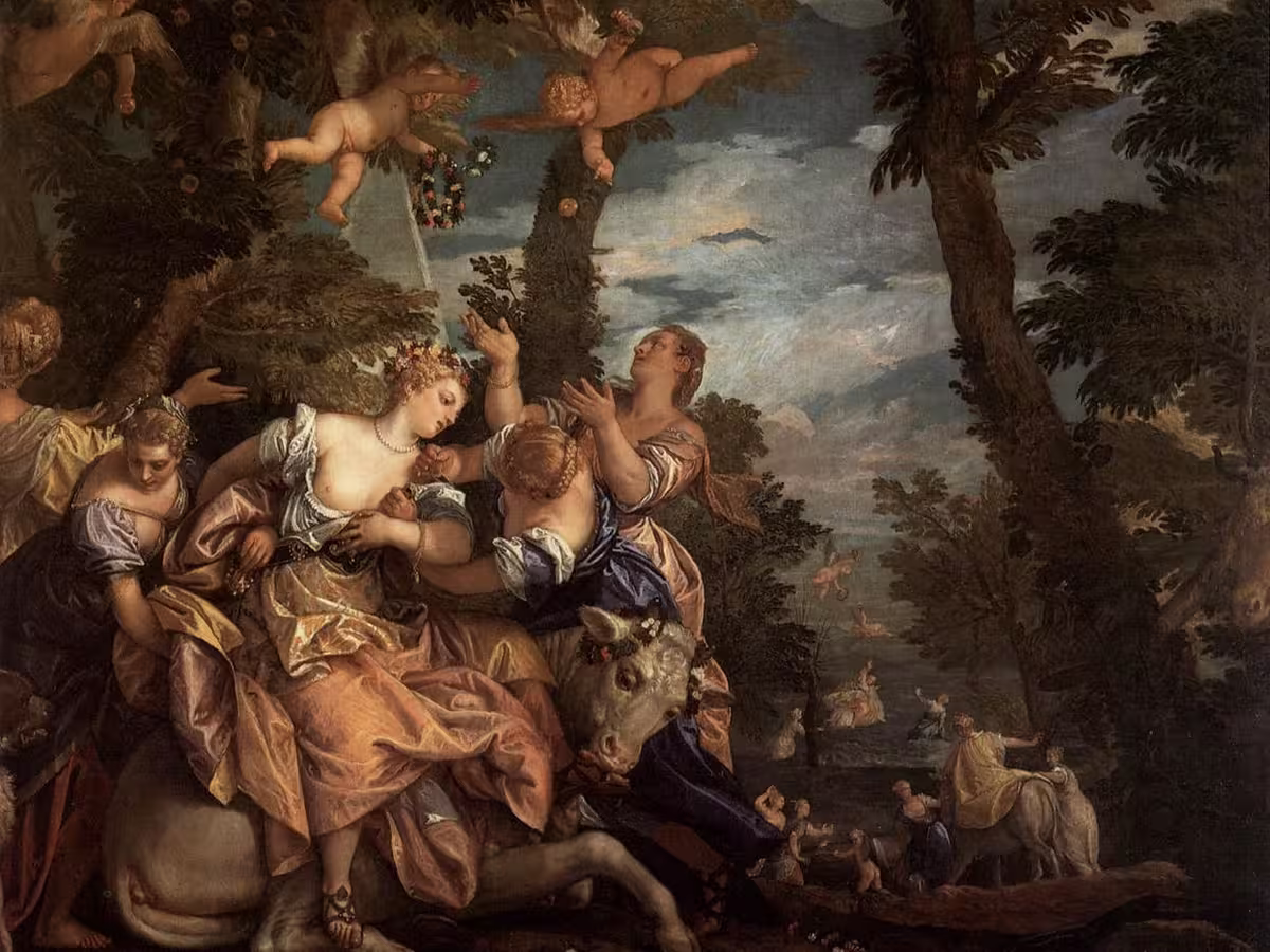 威尼斯总督宫 (Palazzo Ducale) 中的保罗·委罗内塞 (Paolo Veronese) 的《欧罗巴的劫掠》。